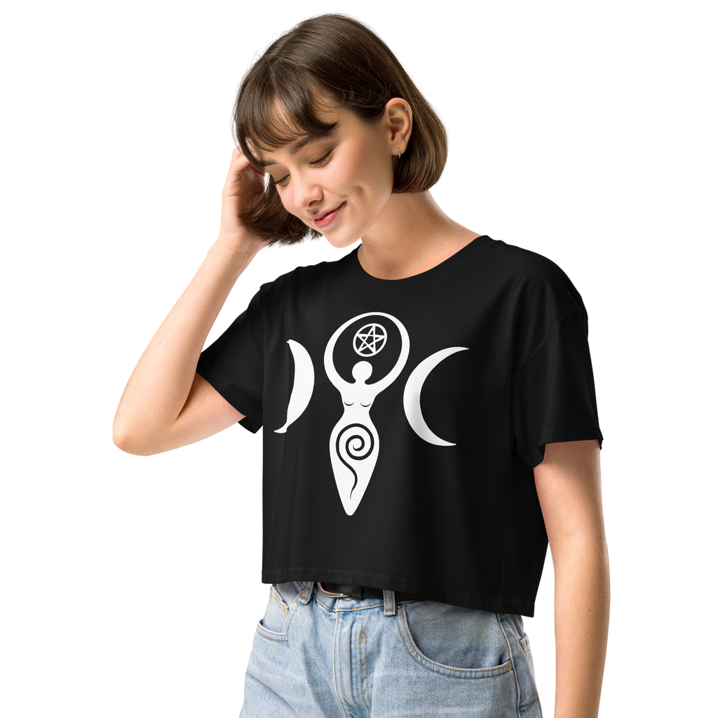 Triple Goddess Symbol Women’s crop top